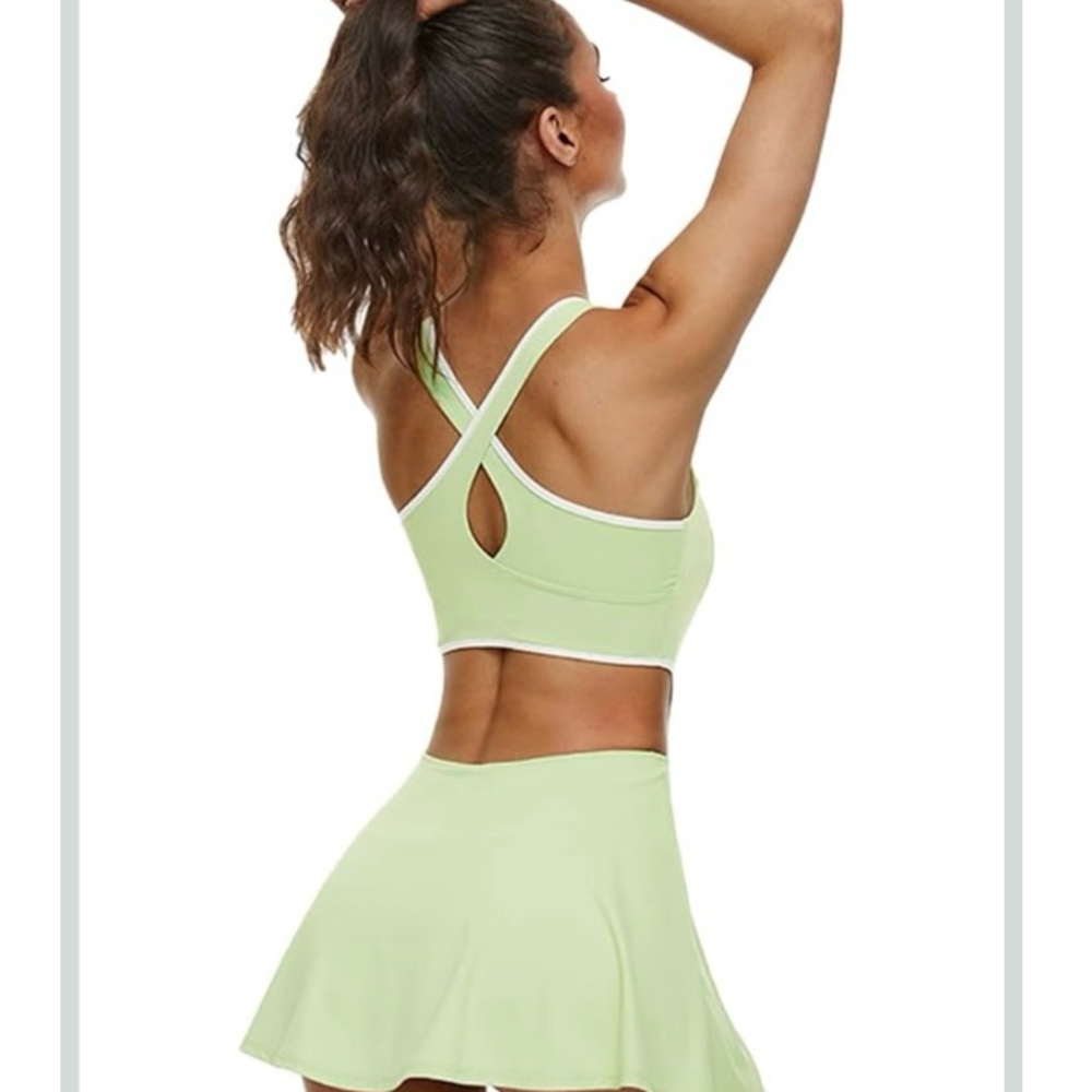 Cross-Back Mint Green Athletic Dress/Skorts